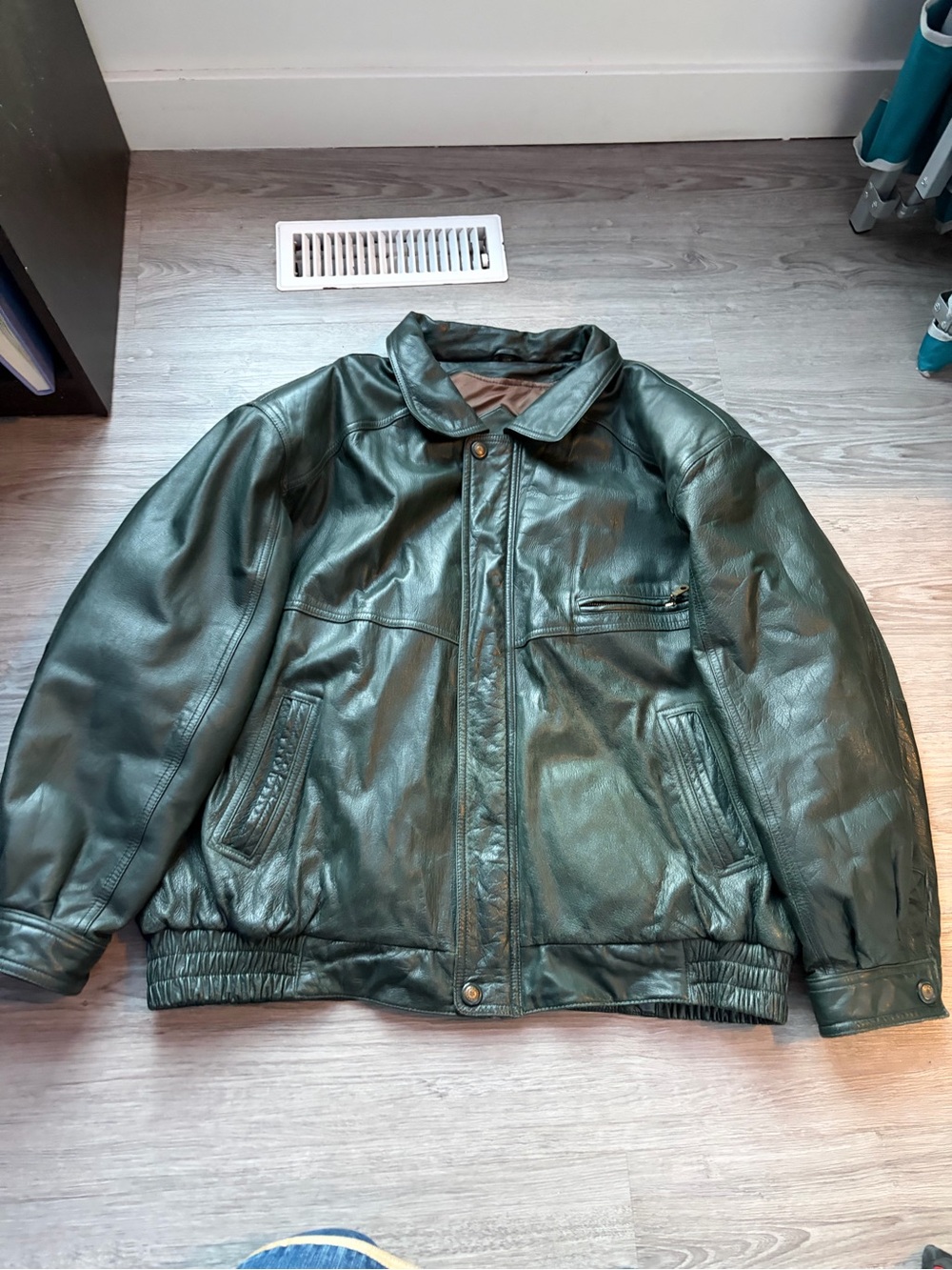 Moores Green Vintage Leather Jacker